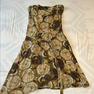 H&M Olive and Beige Wrap Dress Size 4